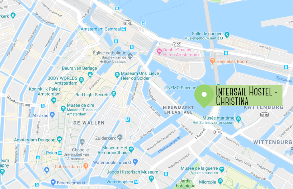 Localisation Intersail Hostel Christina Amsterdam