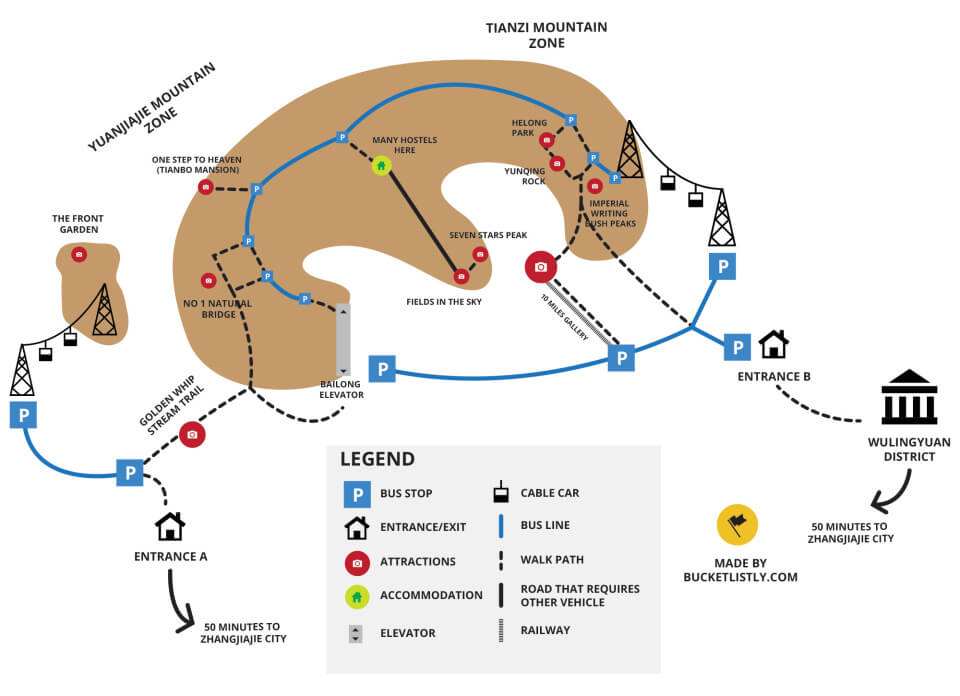 Map-Zhangjiajie-Parc-National